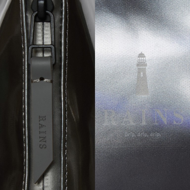 Kosmetiktasche Cosmetic Bag Holographic Steel, Farbe: metallic, Marke: Rains, EAN: 5711747481872, Abmessungen in cm: 20.5x13.5x6.5, Bild 3 von 3