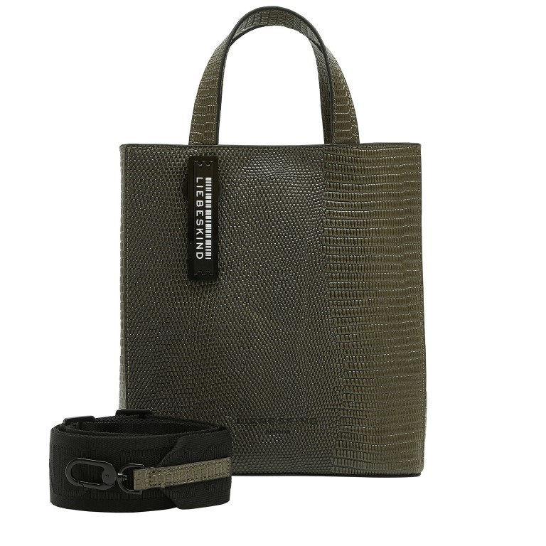 Handtasche Flare Paper Bag Tote S Lizard Tea Leaf, Farbe: grün/oliv, Marke: Liebeskind Berlin, EAN: 4064657273077, Abmessungen in cm: 22x25x12, Bild 1 von 7