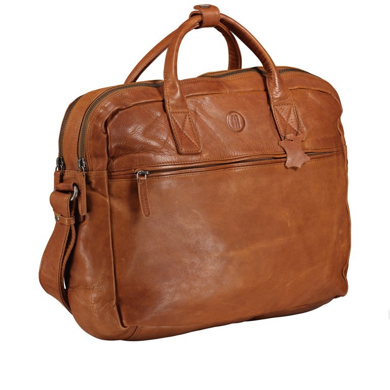 Aktentasche Cognac, Farbe: cognac, Marke: Hausfelder Manufaktur, EAN: 4065646004962, Abmessungen in cm: 41x29x10, Bild 2 von 7