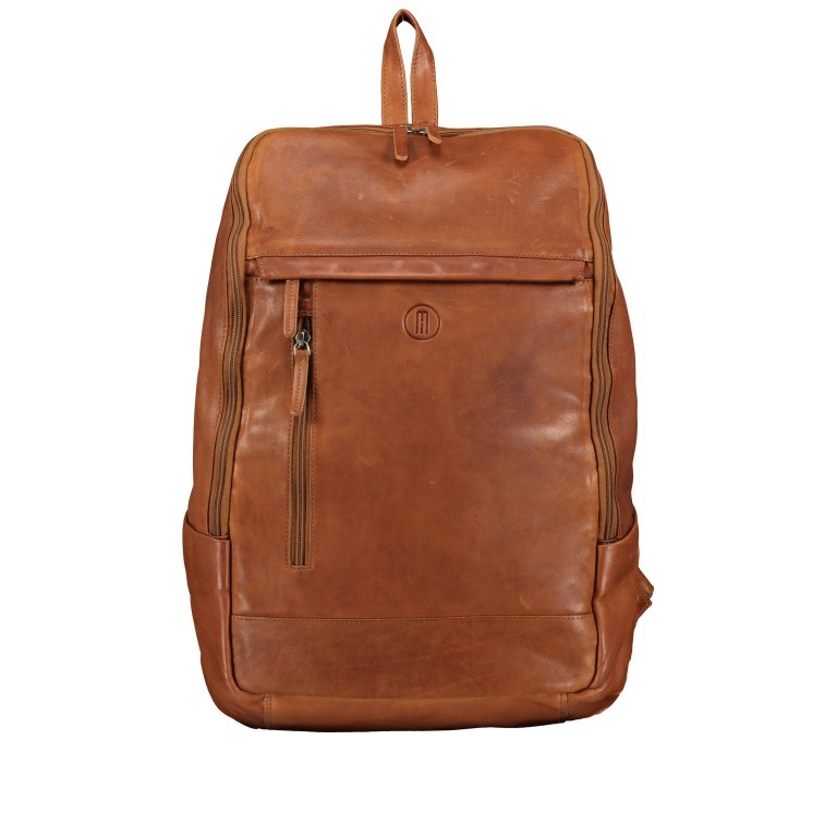 Rucksack mit Laptopfach 15 Zoll Dark Cognac, Farbe: cognac, Marke: Hausfelder Manufaktur, EAN: 4065646004979, Abmessungen in cm: 30x44x13, Bild 1 von 9