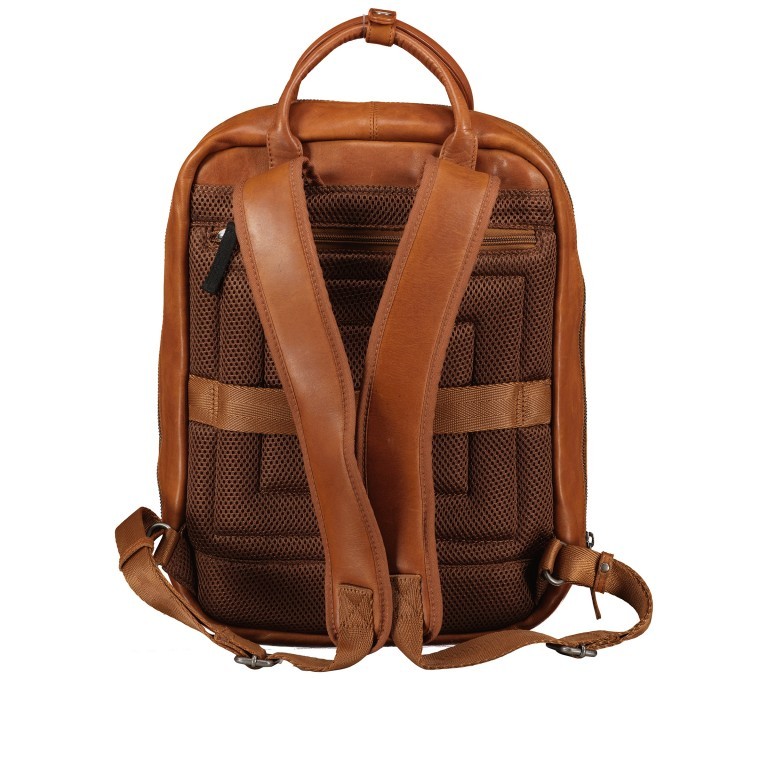 Rucksack mit Laptopfach 13 Zoll Cognac, Farbe: cognac, Marke: Hausfelder Manufaktur, EAN: 4065646004986, Abmessungen in cm: 27.5x37x10, Bild 4 von 8