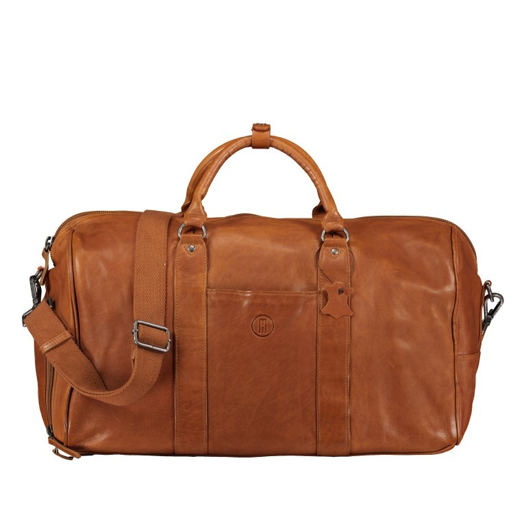 Reisetasche Cognac, Farbe: cognac, Marke: Hausfelder Manufaktur, EAN: 4065646005006, Abmessungen in cm: 48x27x18.5, Bild 1 von 8