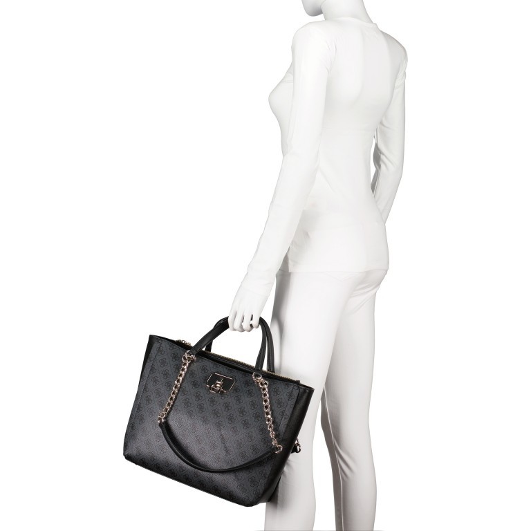 Handtasche Alisa Coal, Farbe: schwarz, Marke: Guess, EAN: 0190231486404, Abmessungen in cm: 31x29x13, Bild 4 von 9