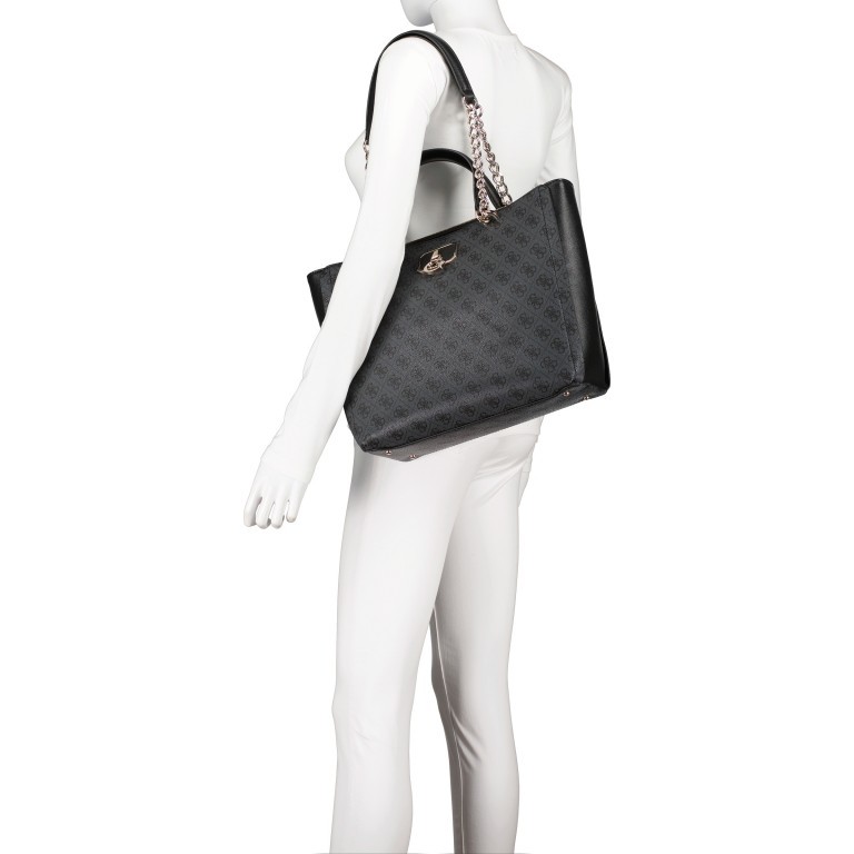 Handtasche Alisa Coal, Farbe: schwarz, Marke: Guess, EAN: 0190231486404, Abmessungen in cm: 31x29x13, Bild 5 von 9