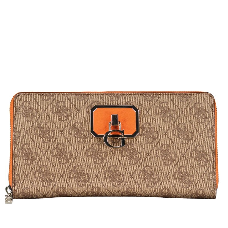 Geldbörse Alisa Latte Orange, Farbe: braun, Marke: Guess, EAN: 0190231495130, Abmessungen in cm: 21x11.5x2, Bild 1 von 3