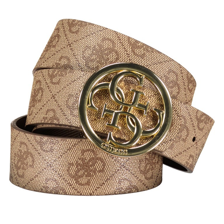 Gürtel Cordelia Logo mit Wendemöglichkeit Bundweite 95 CM Latte Brown, Farbe: taupe/khaki, Marke: Guess, EAN: 7620207940348, Bild 1 von 4