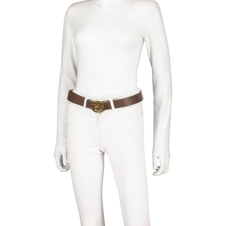 Gürtel Cordelia Logo mit Wendemöglichkeit Bundweite 95 CM Latte Brown, Farbe: taupe/khaki, Marke: Guess, EAN: 7620207940348, Bild 3 von 4