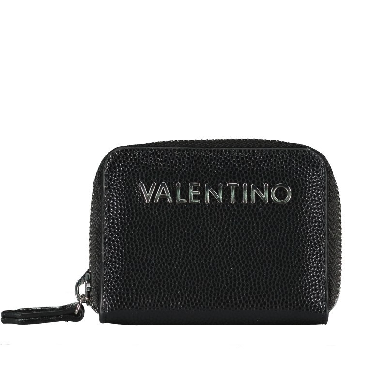 Geldbörse Divina Nero, Farbe: schwarz, Marke: Valentino Bags, EAN: 8052790177860, Abmessungen in cm: 10x8x2, Bild 1 von 4
