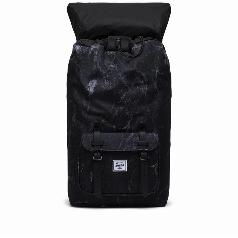 Rucksack Little America Rubber Straps Volumen 23 Liter Black Marble, Farbe: schwarz, Marke: Herschel, EAN: 0828432503803, Abmessungen in cm: 28x50x17, Bild 2 von 4