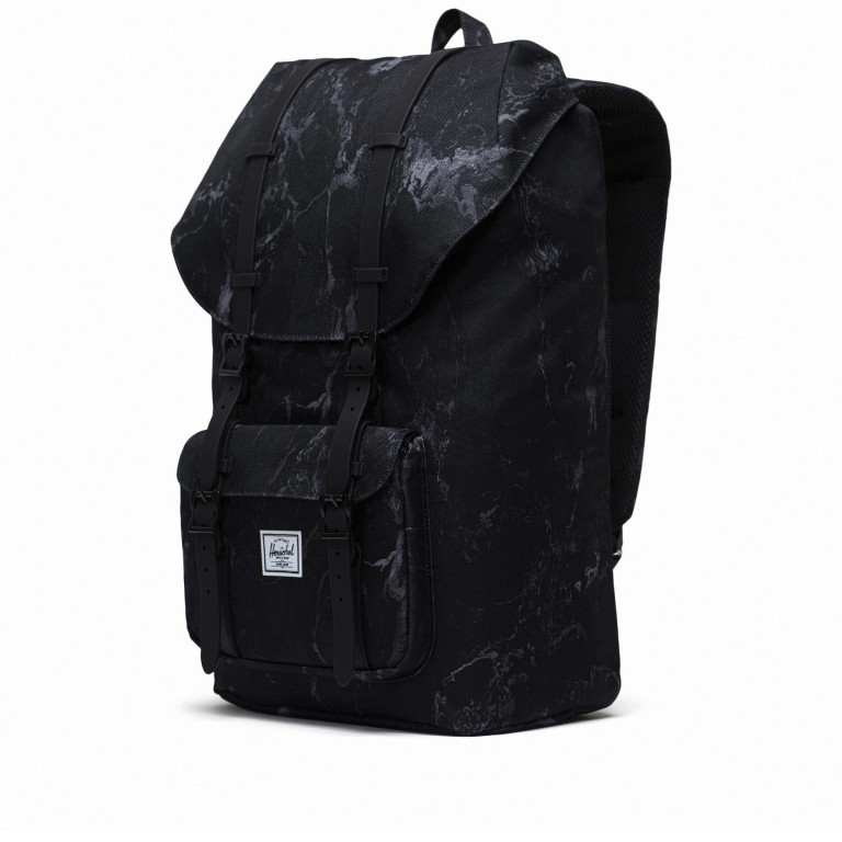 Rucksack Little America Rubber Straps Volumen 23 Liter Black Marble, Farbe: schwarz, Marke: Herschel, EAN: 0828432503803, Abmessungen in cm: 28x50x17, Bild 3 von 4