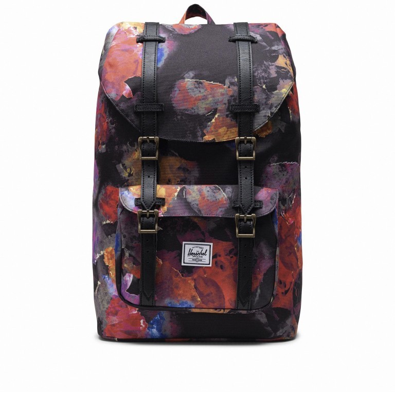 Rucksack Little America Medium einfarbig Volumen 14 Liter Watercolor Floral, Farbe: schwarz, Marke: Herschel, EAN: 0828432503650, Abmessungen in cm: 28x43x12, Bild 1 von 4