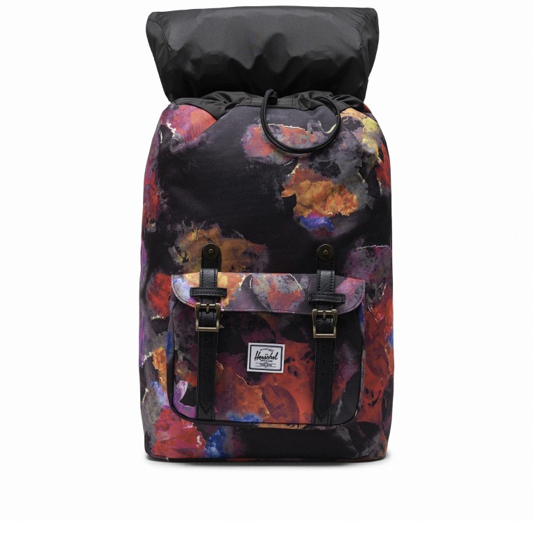 Rucksack Little America Medium einfarbig Volumen 14 Liter Watercolor Floral, Farbe: schwarz, Marke: Herschel, EAN: 0828432503650, Abmessungen in cm: 28x43x12, Bild 2 von 4