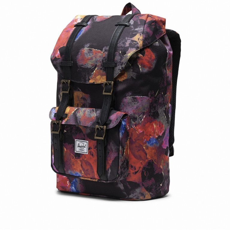 Rucksack Little America Medium einfarbig Volumen 14 Liter Watercolor Floral, Farbe: schwarz, Marke: Herschel, EAN: 0828432503650, Abmessungen in cm: 28x43x12, Bild 3 von 4