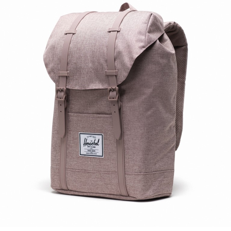 Rucksack Retreat Rubber Straps Volumen 18 Liter Ash Rose Crosshatch, Farbe: rot/weinrot, Marke: Herschel, EAN: 0828432503476, Abmessungen in cm: 34x46x12, Bild 3 von 5