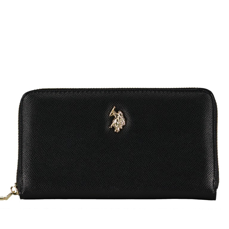 Geldbörse Jones Zip Around Wallet Black, Farbe: schwarz, Marke: U.S. Polo Assn., EAN: 8052792839759, Abmessungen in cm: 19x11x2.5, Bild 1 von 3