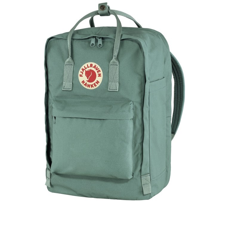 Rucksack Kånken Laptop 17 Zoll Frost Green, Farbe: grün/oliv, Marke: Fjällräven, EAN: 7392158988921, Abmessungen in cm: 30x42x18, Bild 2 von 15