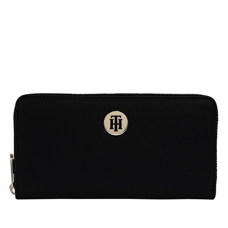 Geldbörse Honey Large Wallet with Zip Around Black, Farbe: schwarz, Marke: Tommy Hilfiger, EAN: 8720115040570, Abmessungen in cm: 19x10x2.3, Bild 1 von 3