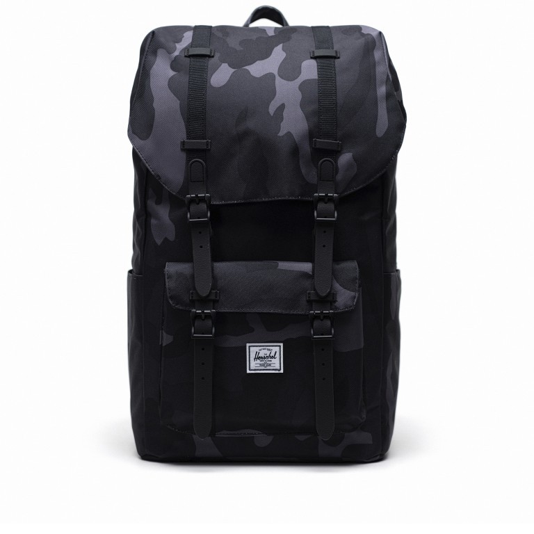 Rucksack Little America Eco Rubber Straps Volumen 23 Liter Night Camo, Farbe: anthrazit, Marke: Herschel, EAN: 0828432507467, Abmessungen in cm: 28x50x17, Bild 1 von 5