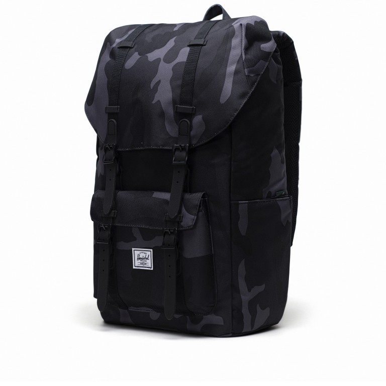 Rucksack Little America Eco Rubber Straps Volumen 23 Liter Night Camo, Farbe: anthrazit, Marke: Herschel, EAN: 0828432507467, Abmessungen in cm: 28x50x17, Bild 3 von 5