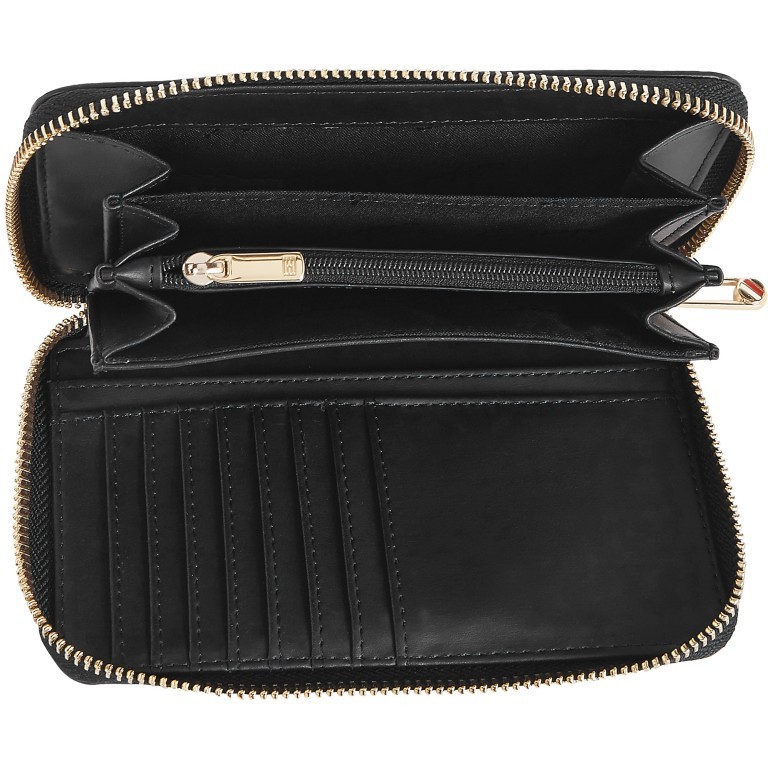 Geldbörse Iconic Medium Zip Around Wallet Black, Farbe: schwarz, Marke: Tommy Hilfiger, EAN: 8720116195958, Abmessungen in cm: 16x10.5x2.5, Bild 3 von 3