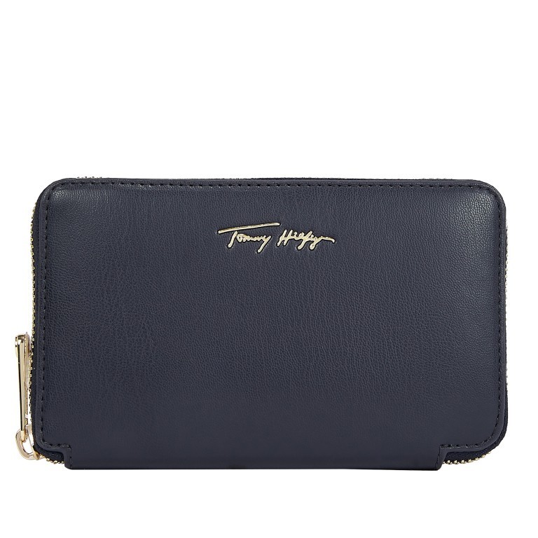 Geldbörse Iconic Medium Zip Around Wallet Desert Sky, Farbe: blau/petrol, Marke: Tommy Hilfiger, EAN: 8720116193176, Abmessungen in cm: 16x10.5x2.5, Bild 1 von 3