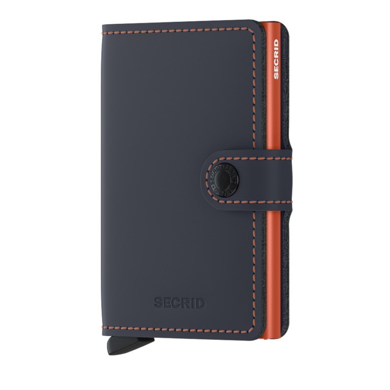 Geldbörse Miniwallet Matte Night Blue Orange, Farbe: blau/petrol, Marke: Secrid, EAN: 8718215289005, Abmessungen in cm: 6.8x10.2x2.1, Bild 1 von 4