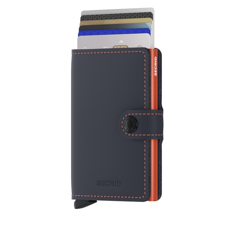 Geldbörse Miniwallet Matte Night Blue Orange, Farbe: blau/petrol, Marke: Secrid, EAN: 8718215289005, Abmessungen in cm: 6.8x10.2x2.1, Bild 4 von 4