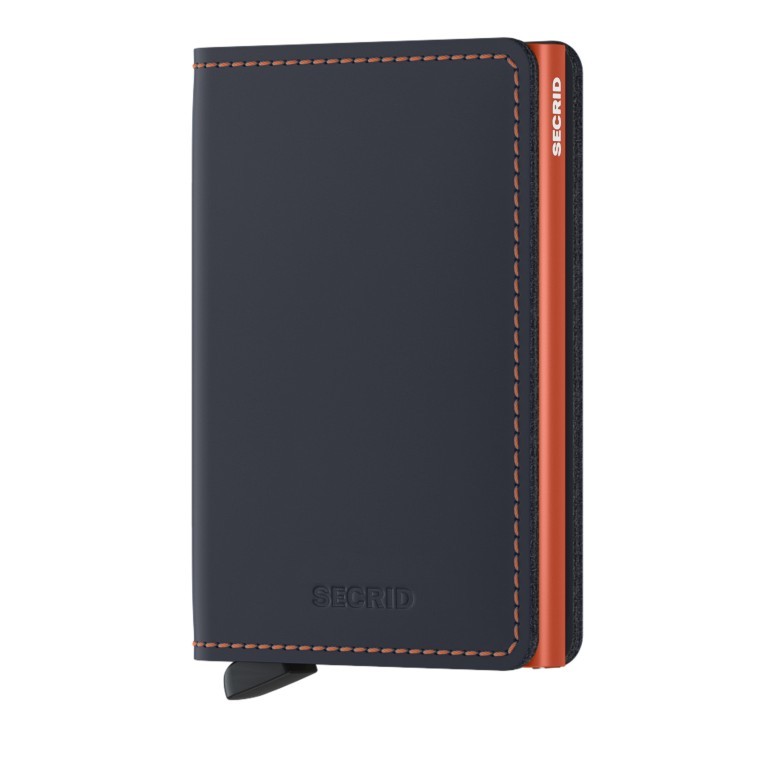 Geldbörse Slimwallet Matte Night Blue Orange, Farbe: blau/petrol, Marke: Secrid, EAN: 8718215289012, Abmessungen in cm: 6.8x10.2x1.6, Bild 1 von 5