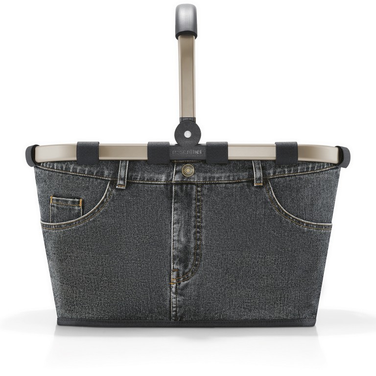 Einkaufskorb Carrybag Jeans Frame Dark Grey, Farbe: grau, Marke: Reisenthel, EAN: 4012013725548, Abmessungen in cm: 48x29x28, Bild 2 von 5