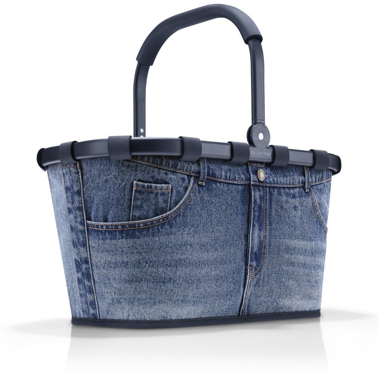 Einkaufskorb Carrybag Jeans Frame Classic Blue, Farbe: blau/petrol, Marke: Reisenthel, EAN: 4012013724107, Abmessungen in cm: 48x29x28, Bild 1 von 5