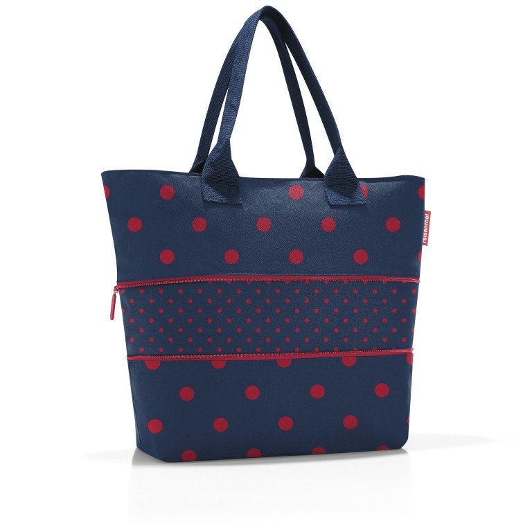 Shopper E1 erweiterbar Red Dots, Farbe: blau/petrol, Marke: Reisenthel, EAN: 4012013723940, Abmessungen in cm: 50x26.5x15.5, Bild 2 von 3