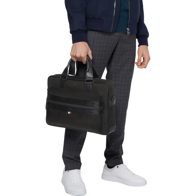 Aktentasche Elevated Computer Bag Black, Farbe: schwarz, Marke: Tommy Hilfiger, EAN: 8720116088922, Abmessungen in cm: 40x29x14, Bild 3 von 4