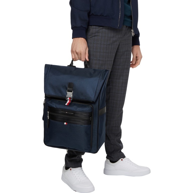 Rucksack Elevated 2 in 1 Backpack mit Laptopfach 15 Zoll Desert Sky, Farbe: blau/petrol, Marke: Tommy Hilfiger, EAN: 8720116095722, Abmessungen in cm: 32.5x52x14, Bild 3 von 4