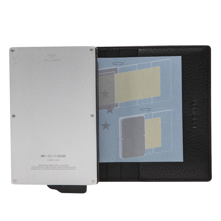 Geldbörse E-Cage C-One mit RFID-Schutz Black, Farbe: anthrazit, Marke: Bogner, EAN: 4053533923083, Abmessungen in cm: 6.5x10x1.5, Bild 5 von 8