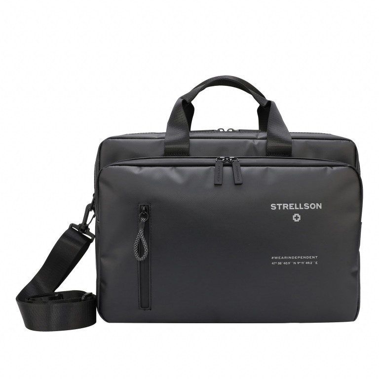 Aktentasche Stockwell 2.0 Briefbag Charles MHZ Black, Farbe: schwarz, Marke: Strellson, EAN: 4053533988709, Abmessungen in cm: 39x28x13, Bild 1 von 7