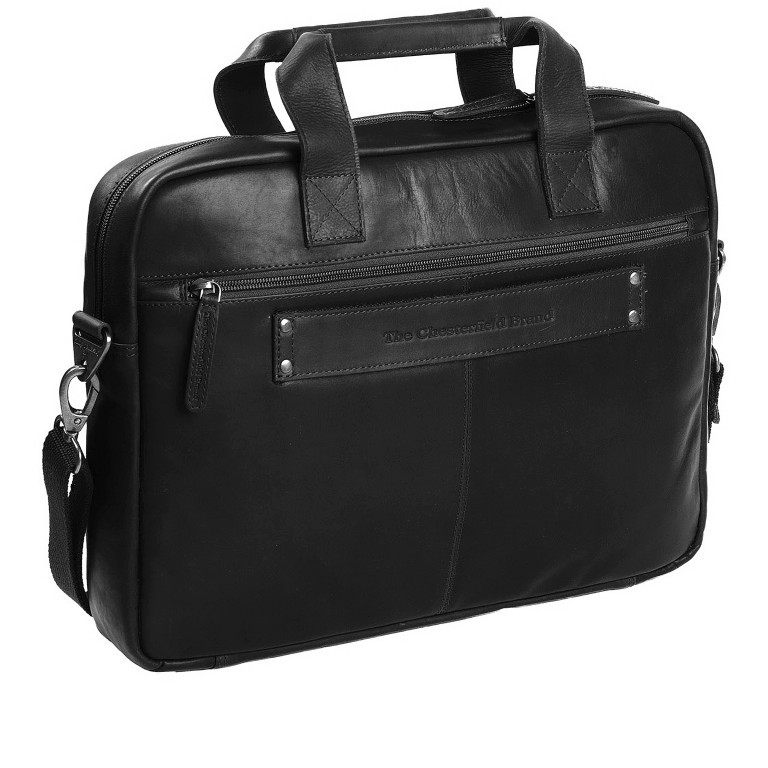 Laptoptasche Calvi mit Laptopfach 15.6 Zoll Black, Farbe: schwarz, Marke: The Chesterfield Brand, EAN: 8719241039473, Abmessungen in cm: 42x30x6, Bild 2 von 8