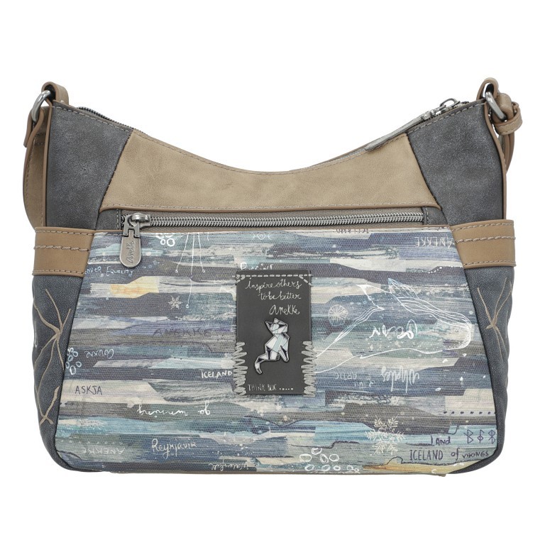 Umhängetasche Iceland Crossbody Grau, Farbe: grau, Marke: Anekke, EAN: 8434172074804, Abmessungen in cm: 28x24x10, Bild 3 von 10