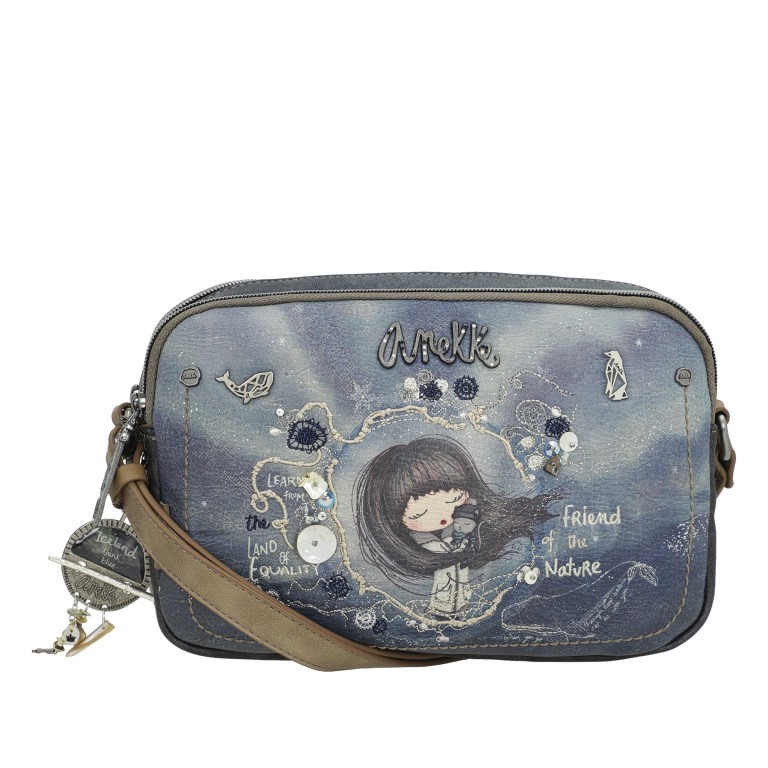 Umhängetasche Iceland Crossbody Grau, Farbe: grau, Marke: Anekke, EAN: 8434172075405, Abmessungen in cm: 25x17x5, Bild 1 von 9