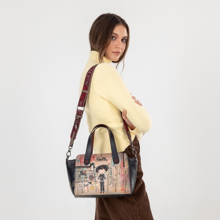 Handtasche City Art Handbag Blau, Farbe: blau/petrol, Marke: Anekke, EAN: 8434172115002, Abmessungen in cm: 26x20x12, Bild 4 von 9