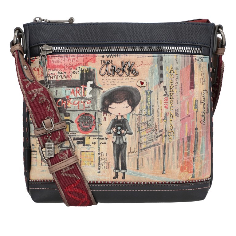 Umhängetasche City Art Crossbody Bag Blau, Farbe: blau/petrol, Marke: Anekke, EAN: 8434172115408, Abmessungen in cm: 27x25x8, Bild 1 von 8