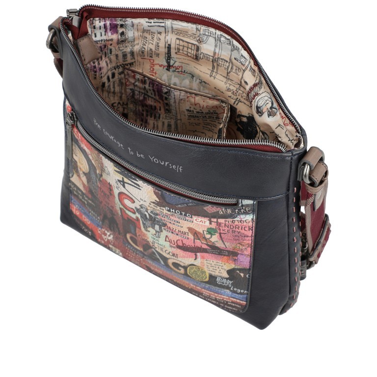 Umhängetasche City Art Crossbody Bag Blau, Farbe: blau/petrol, Marke: Anekke, EAN: 8434172115408, Abmessungen in cm: 27x25x8, Bild 7 von 8