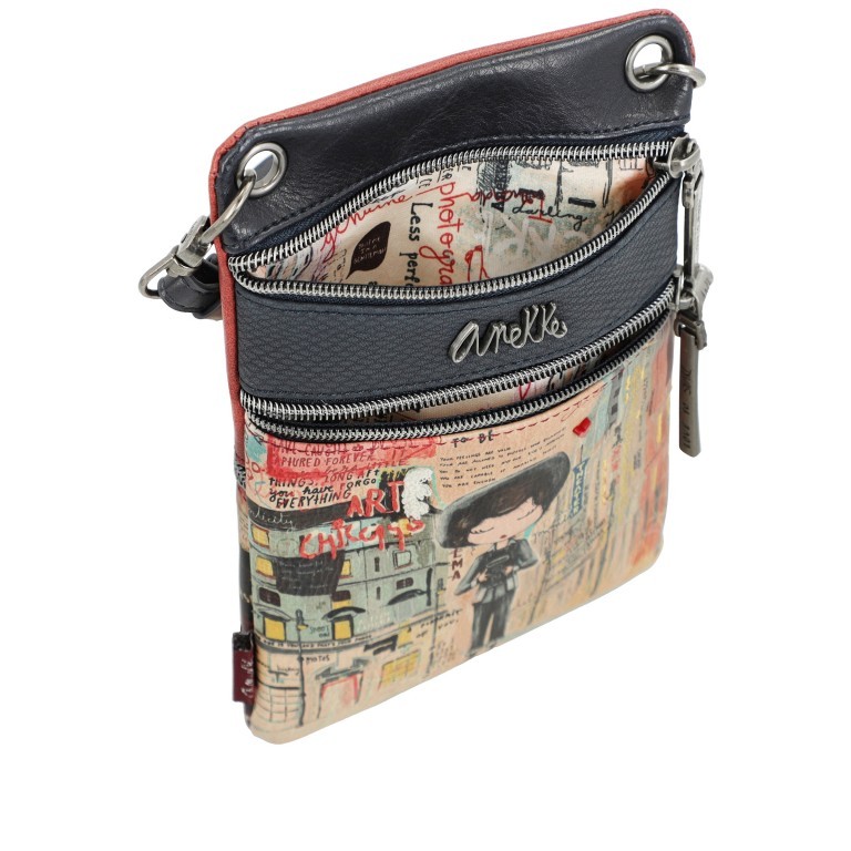 Umhängetasche City Art Mini Crossbody Bag Blau, Farbe: blau/petrol, Marke: Anekke, EAN: 8434172116504, Abmessungen in cm: 15x21x2, Bild 6 von 7