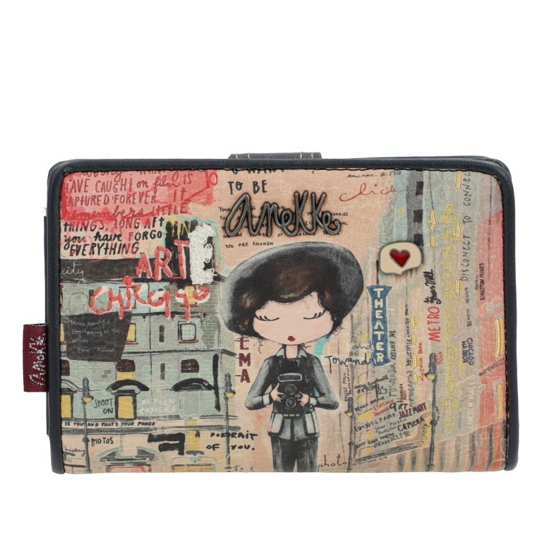 Geldbörse City Art Medium Size Wallet Blau, Farbe: blau/petrol, Marke: Anekke, EAN: 8434172118300, Abmessungen in cm: 14x10x3, Bild 1 von 12