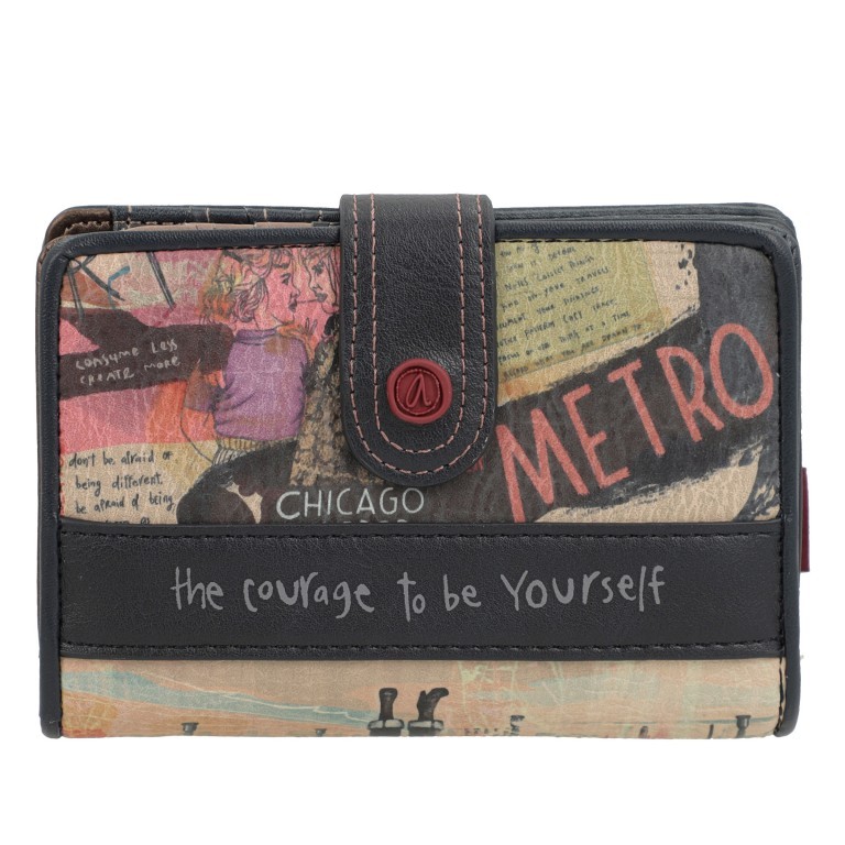 Geldbörse City Art Medium Size Wallet Blau, Farbe: blau/petrol, Marke: Anekke, EAN: 8434172118300, Abmessungen in cm: 14x10x3, Bild 3 von 12