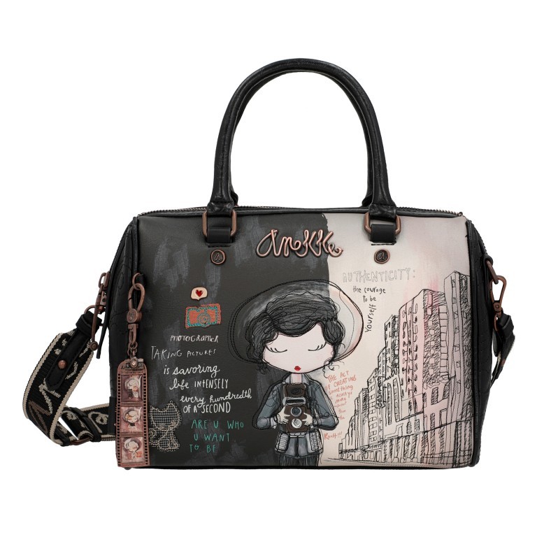 Handtasche City Moments Handbag Schwarz, Farbe: schwarz, Marke: Anekke, EAN: 8434172120105, Abmessungen in cm: 28x20x15, Bild 1 von 9