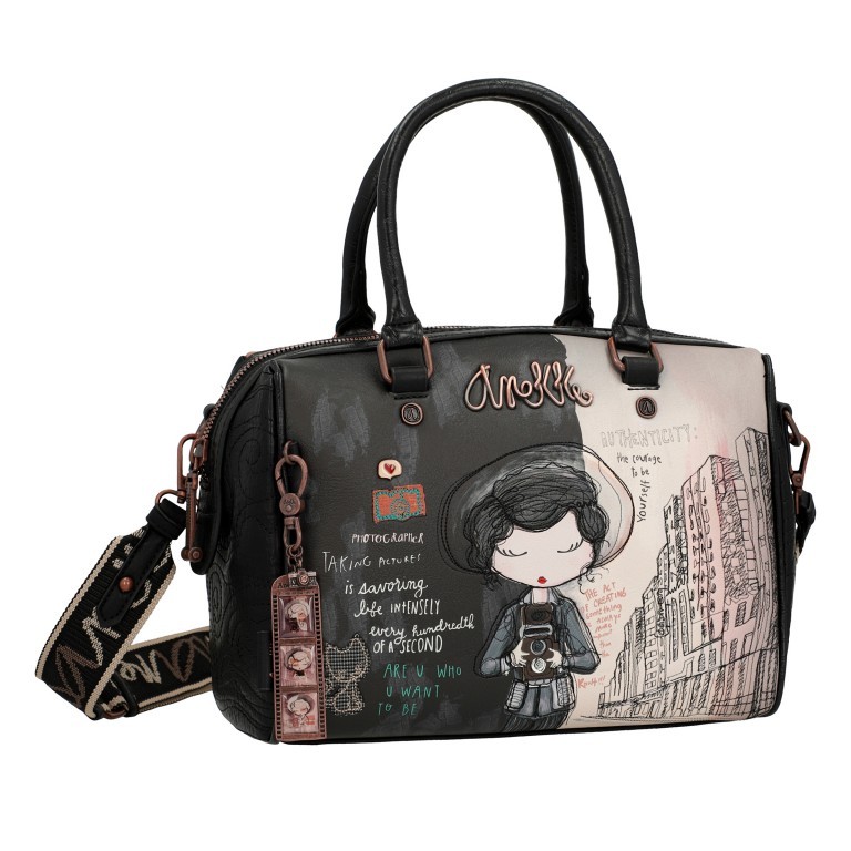 Handtasche City Moments Handbag Schwarz, Farbe: schwarz, Marke: Anekke, EAN: 8434172120105, Abmessungen in cm: 28x20x15, Bild 2 von 9