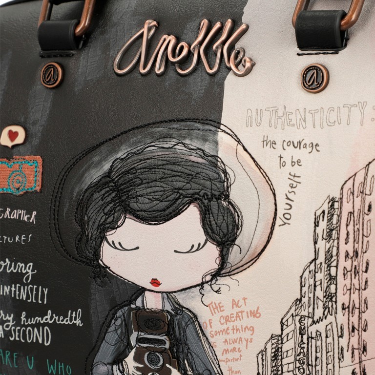 Handtasche City Moments Handbag Schwarz, Farbe: schwarz, Marke: Anekke, EAN: 8434172120105, Abmessungen in cm: 28x20x15, Bild 8 von 9