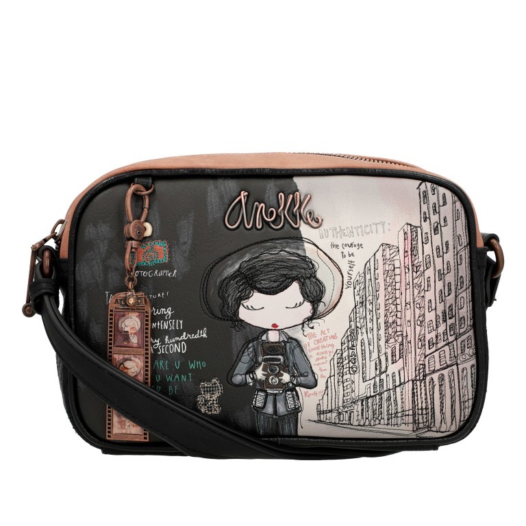 Umhängetasche City Moments Rectangular Crossbody Schwarz, Farbe: schwarz, Marke: Anekke, EAN: 8434172120600, Abmessungen in cm: 24x16x7, Bild 1 von 9