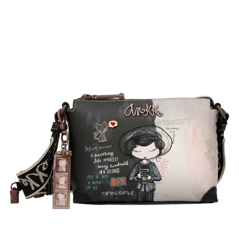 Umhängetasche City Moments Crossbody Bag Schwarz, Farbe: schwarz, Marke: Anekke, EAN: 8434172120709, Abmessungen in cm: 20x15x9, Bild 1 von 10