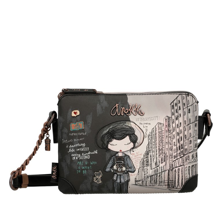 Umhängetasche City Moments Crossbody Bag Schwarz, Farbe: schwarz, Marke: Anekke, EAN: 8434172120907, Abmessungen in cm: 23x16x8, Bild 1 von 8